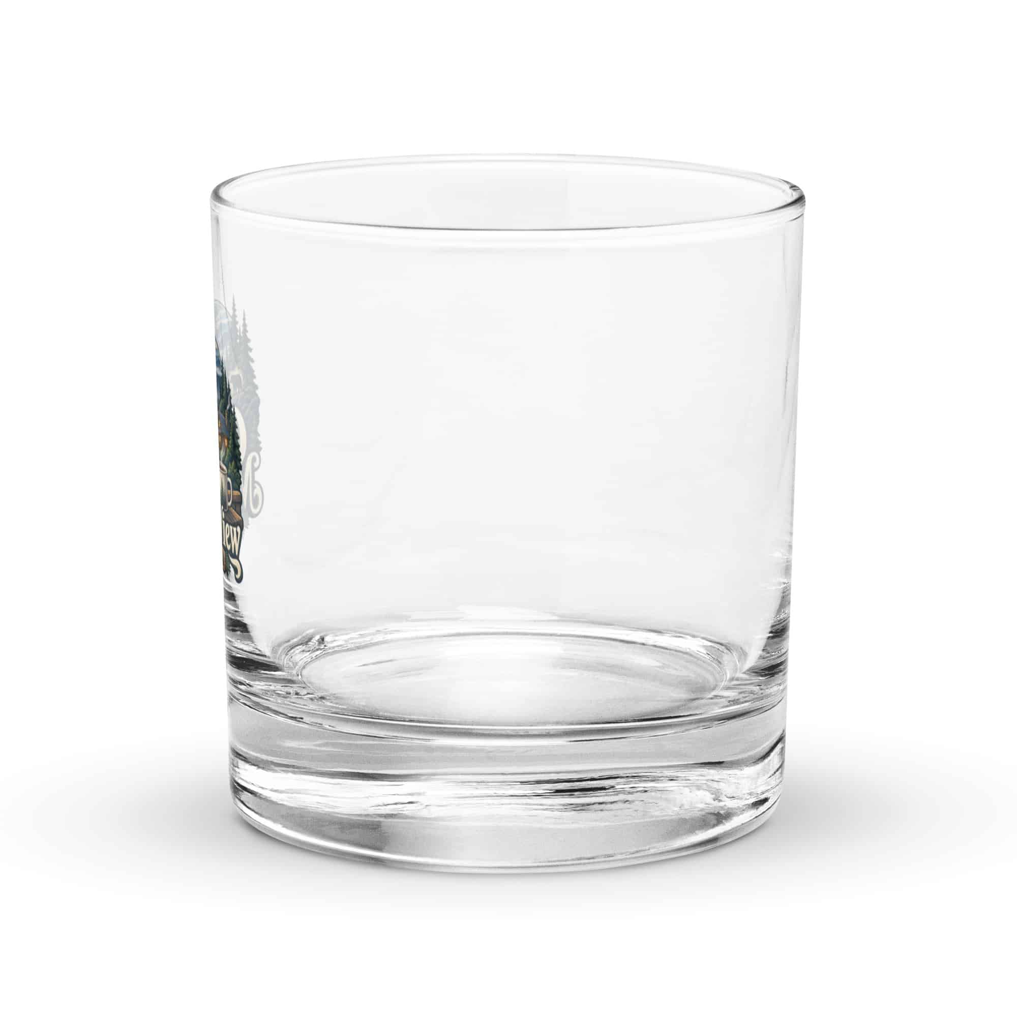 Gatlinburg and the Smokies Rocks Glass: I Take My Coffee with a Mountain View, Woodland Scenic Lettering