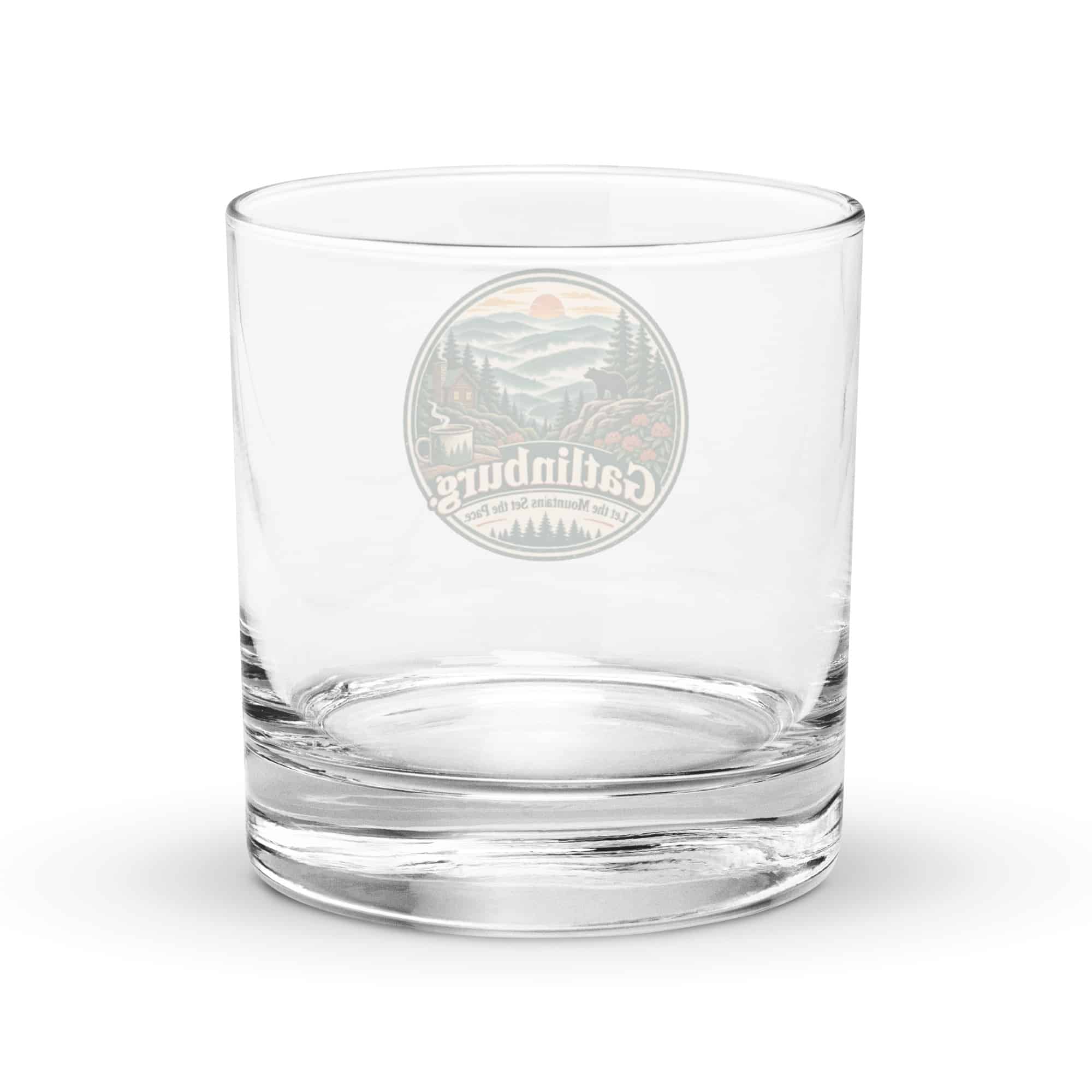 Gatlinburg and the Smokies Rocks Glass: Gatlinburg. Let the Mountains Set the Pace, Vintage Round Badge