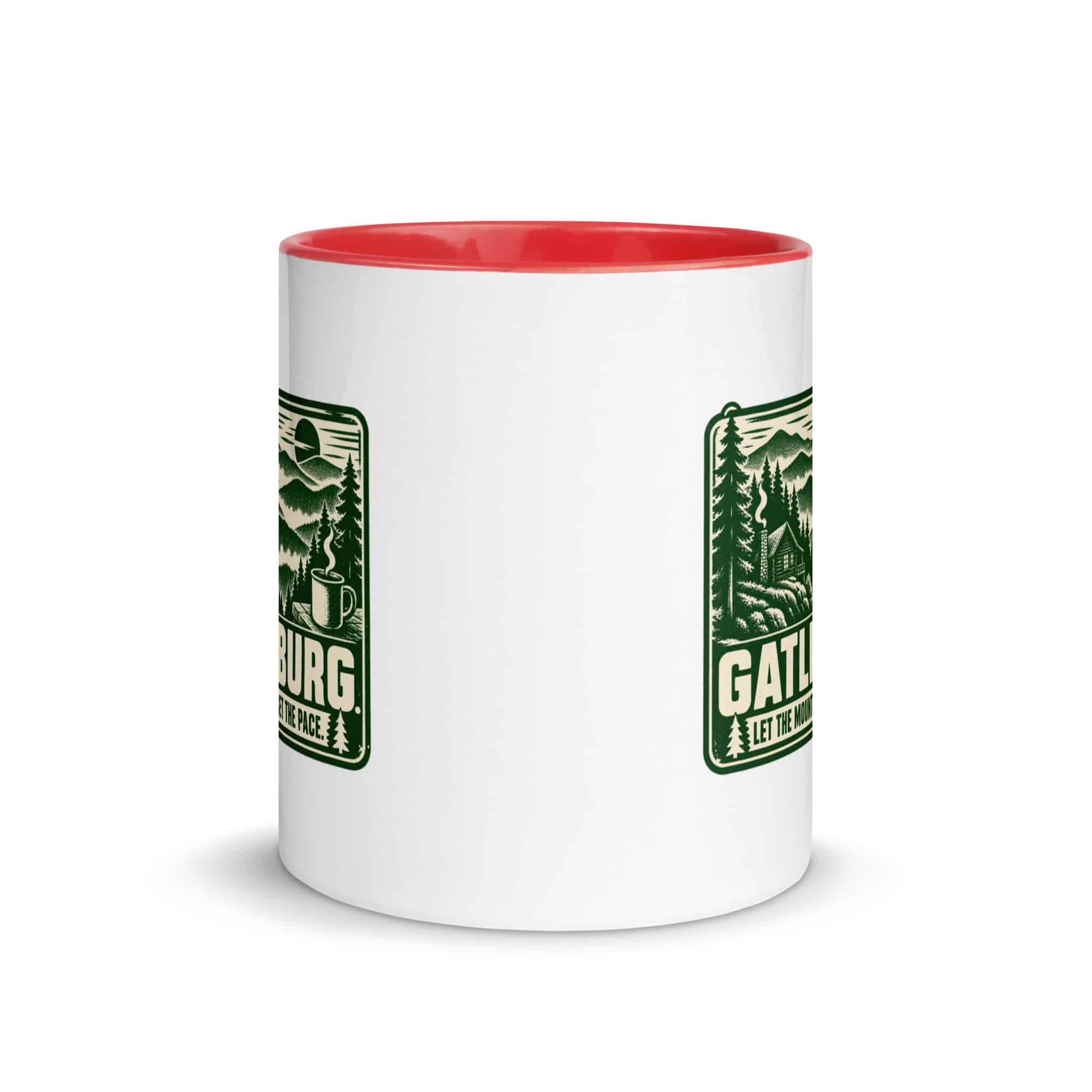 Gatlinburg and the Smokies Color Inside Coffee Mug: Gatlinburg. Let the Mountains Set the Pace, Forest Ink Stamp