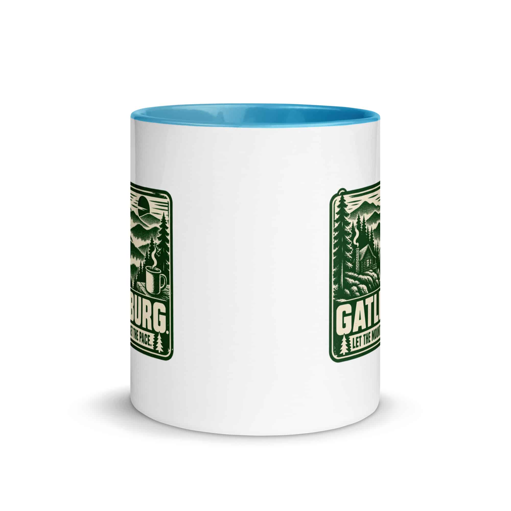 Gatlinburg and the Smokies Color Inside Coffee Mug: Gatlinburg. Let the Mountains Set the Pace, Forest Ink Stamp