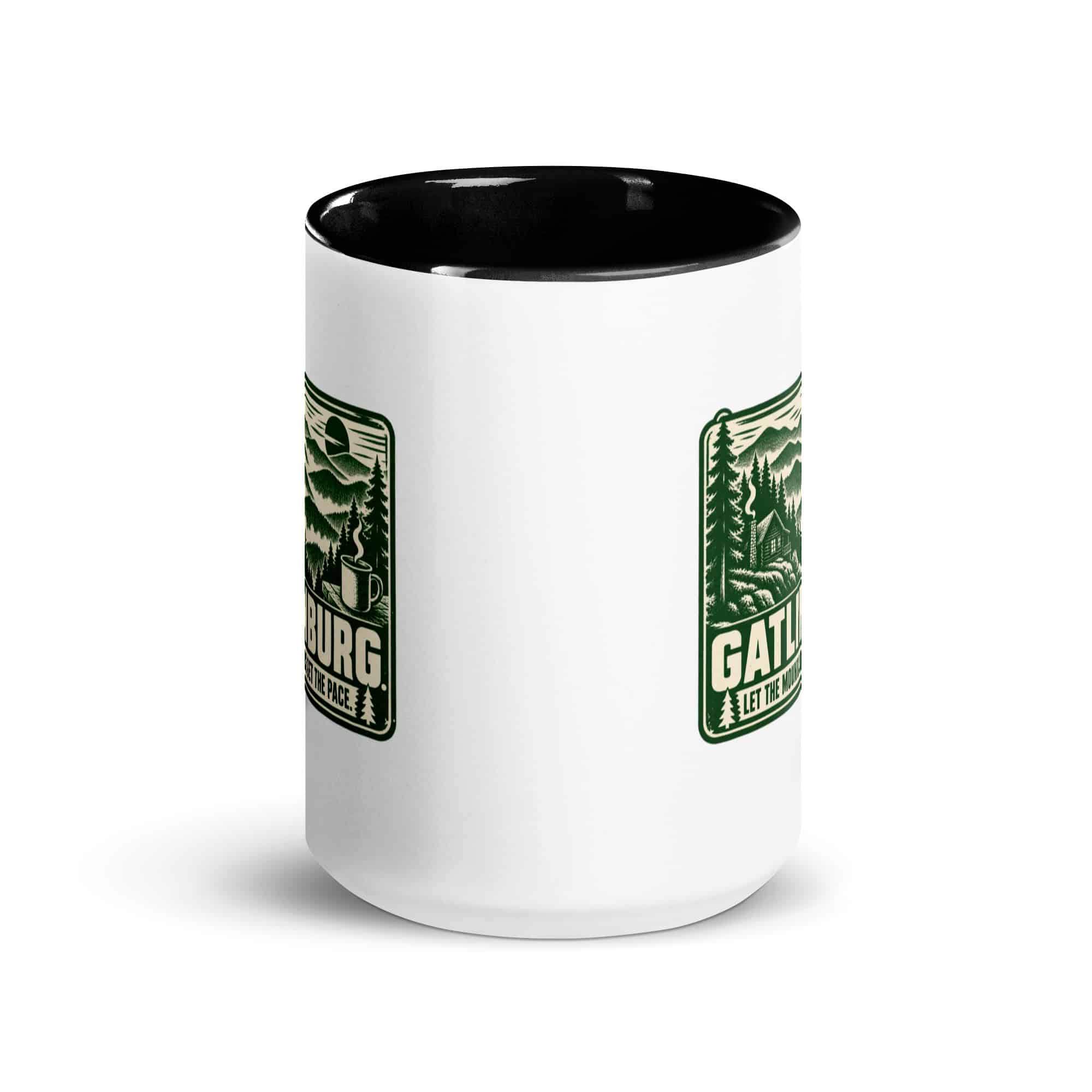 Gatlinburg and the Smokies Color Inside Coffee Mug: Gatlinburg. Let the Mountains Set the Pace, Forest Ink Stamp
