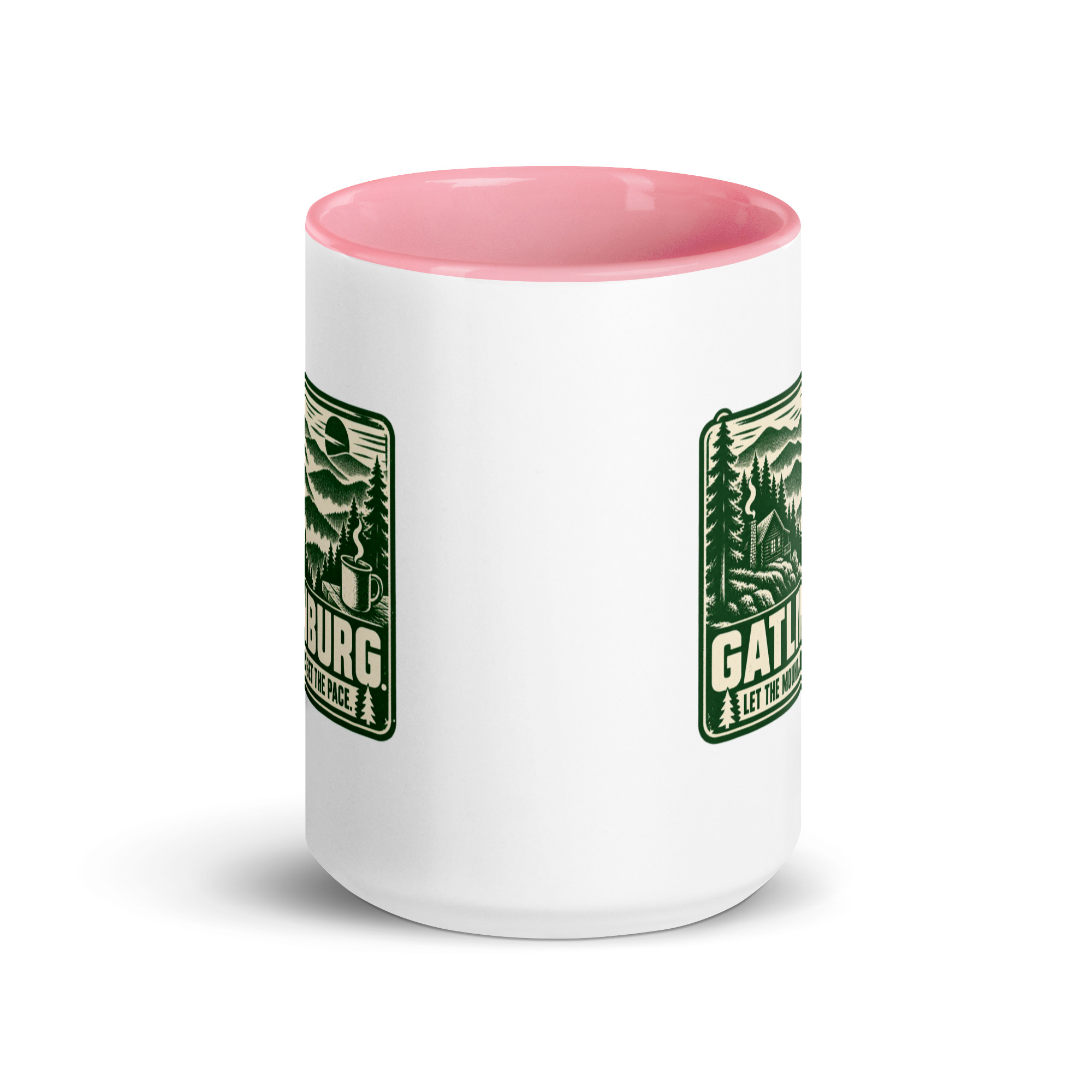 Gatlinburg and the Smokies Color Inside Coffee Mug: Gatlinburg. Let the Mountains Set the Pace, Forest Ink Stamp
