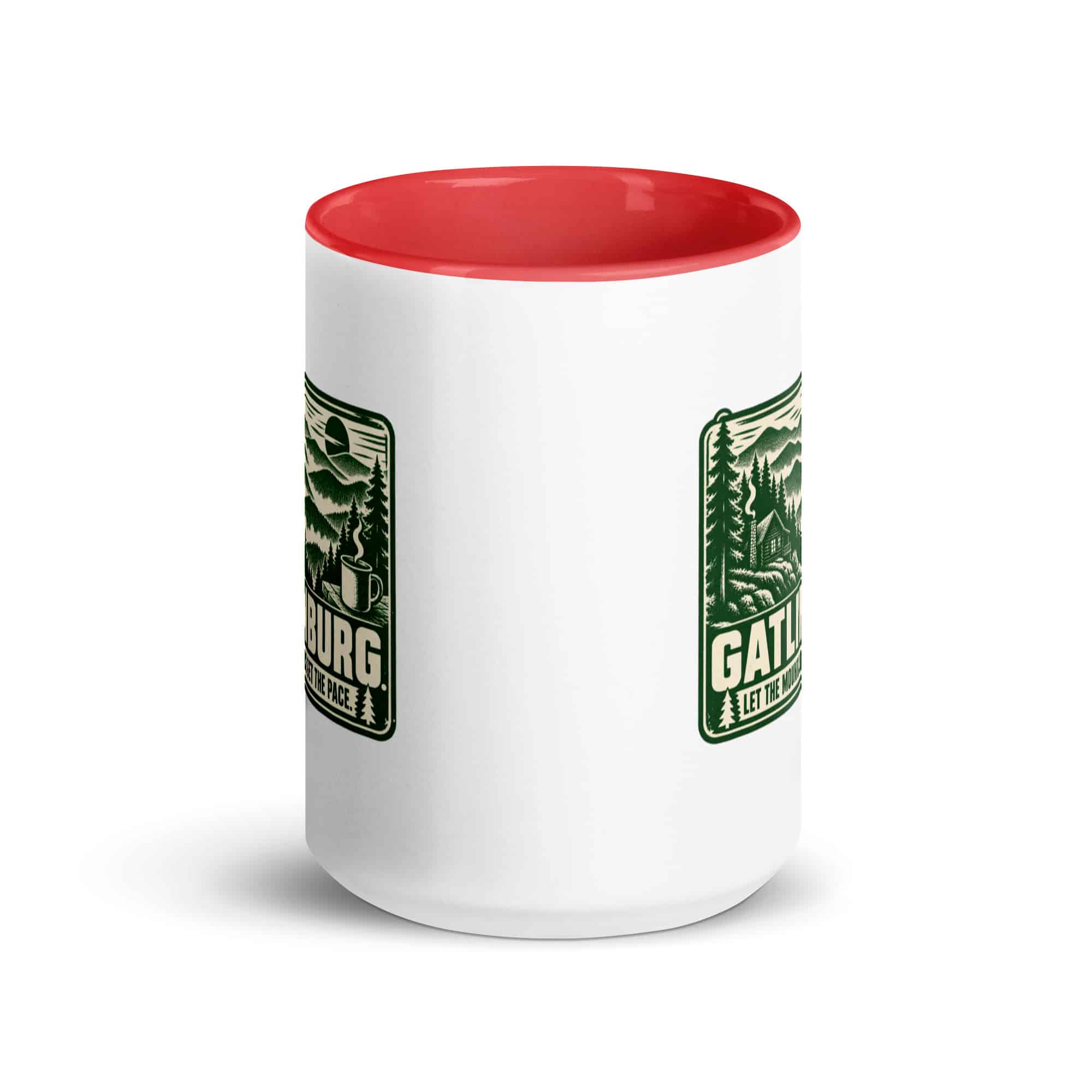 Gatlinburg and the Smokies Color Inside Coffee Mug: Gatlinburg. Let the Mountains Set the Pace, Forest Ink Stamp