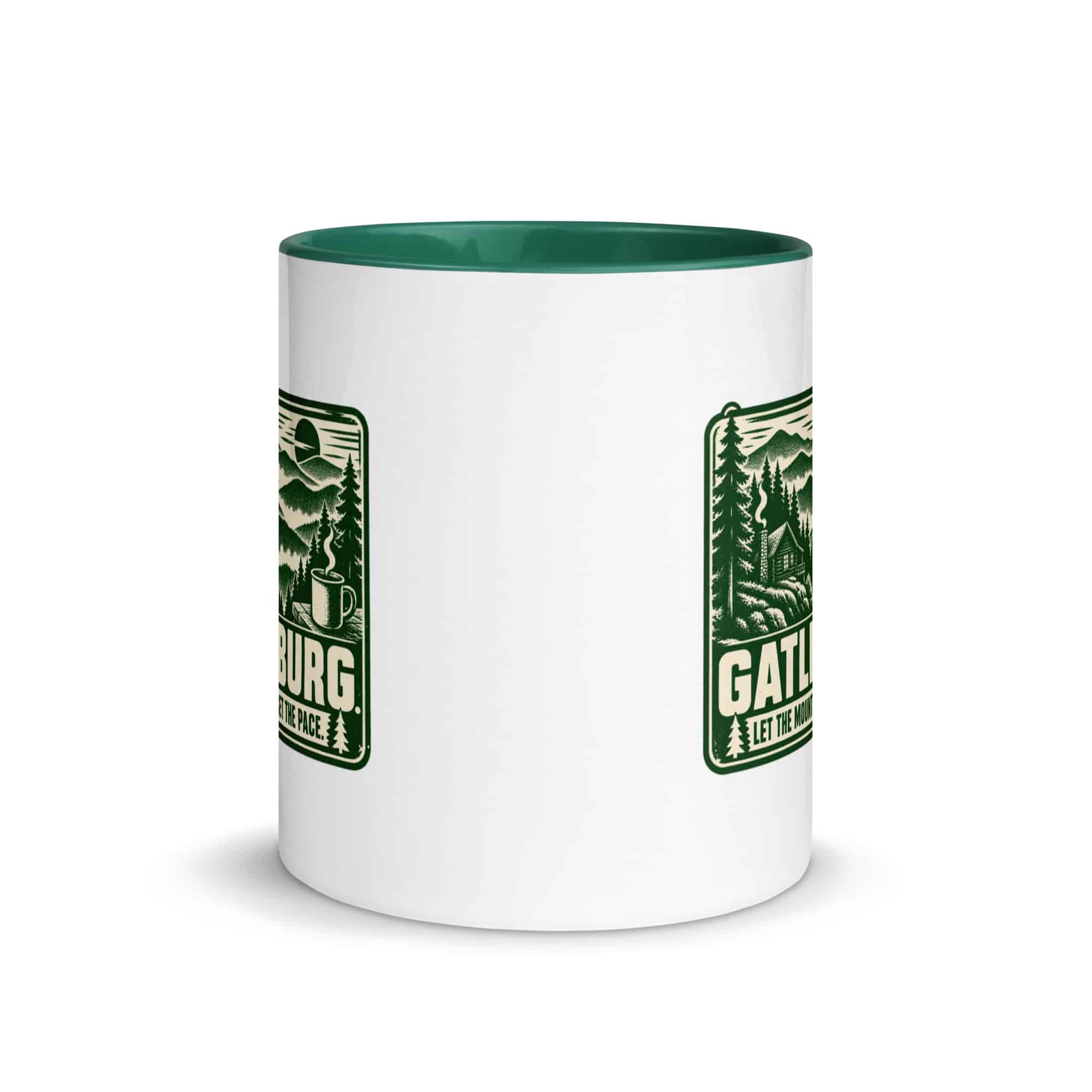Gatlinburg and the Smokies Color Inside Coffee Mug: Gatlinburg. Let the Mountains Set the Pace, Forest Ink Stamp