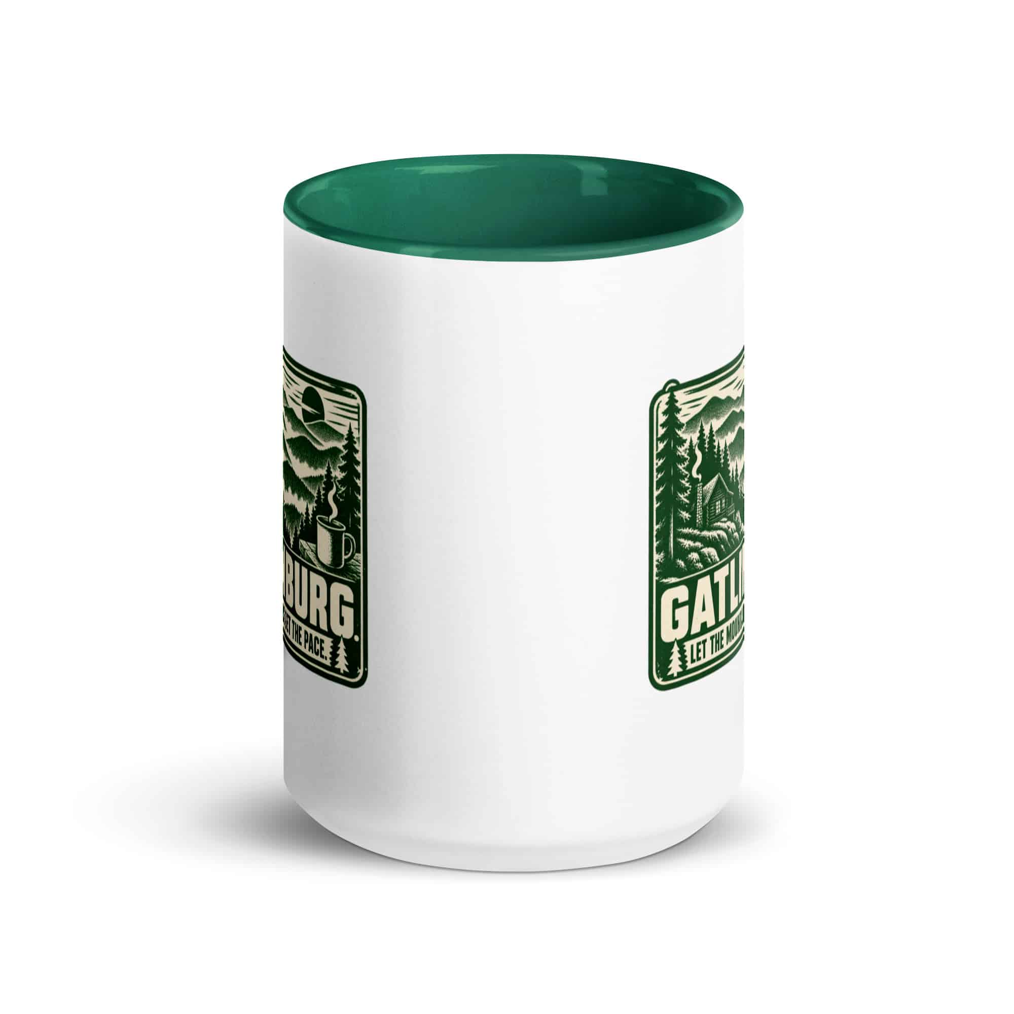 Gatlinburg and the Smokies Color Inside Coffee Mug: Gatlinburg. Let the Mountains Set the Pace, Forest Ink Stamp