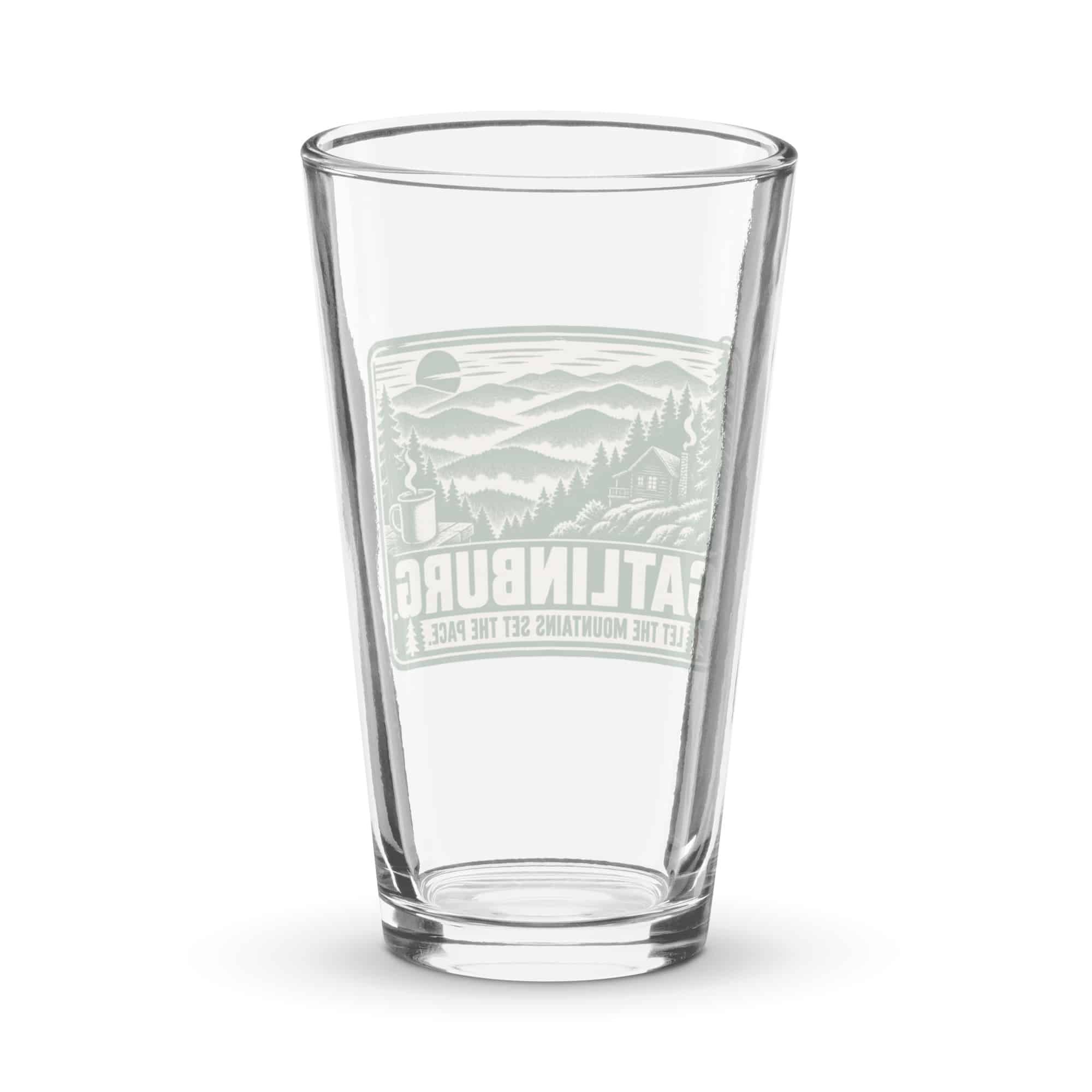 Gatlinburg and the Smokies Pint Glass: Gatlinburg. Let the Mountains Set the Pace, Forest Ink Stamp