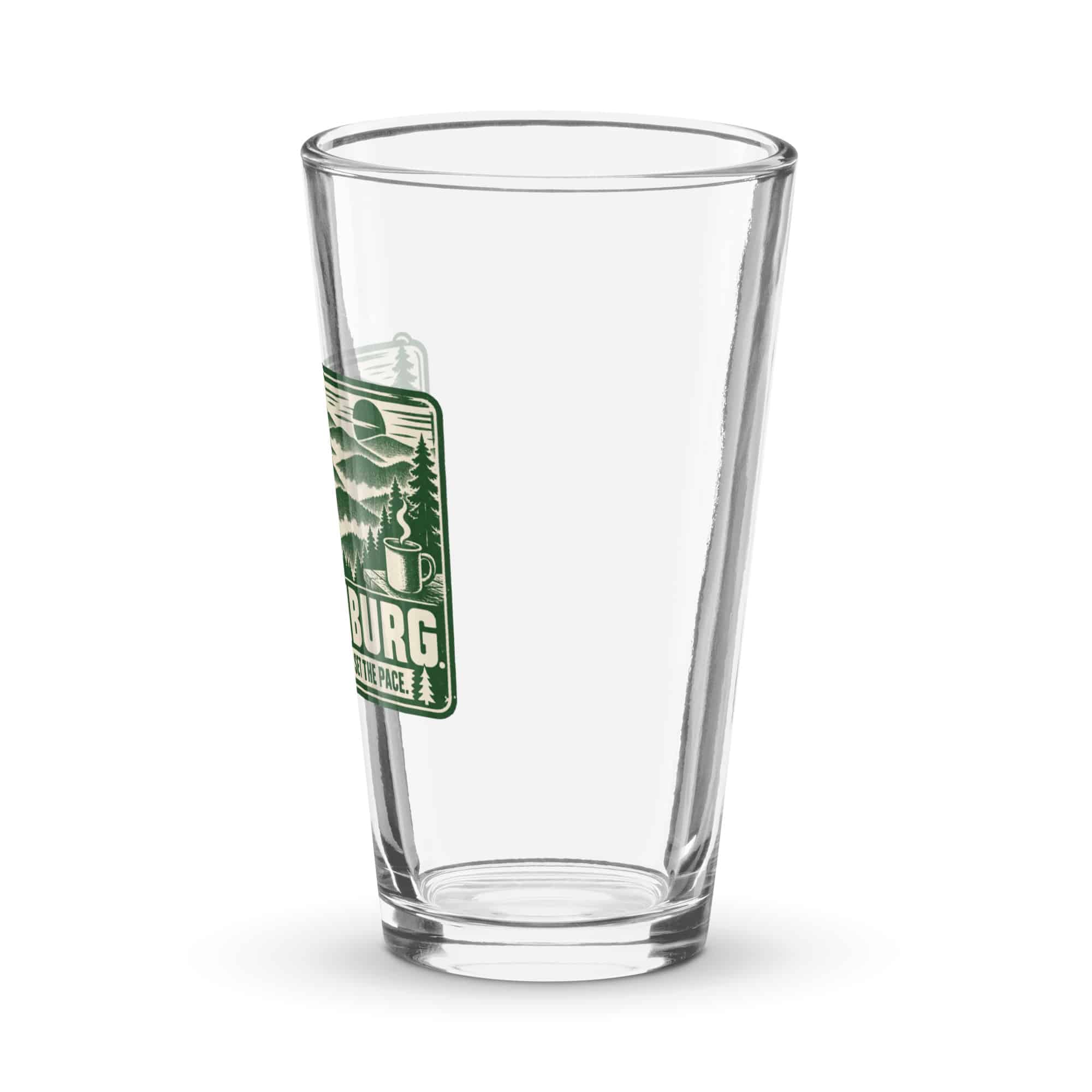 Gatlinburg and the Smokies Pint Glass: Gatlinburg. Let the Mountains Set the Pace, Forest Ink Stamp
