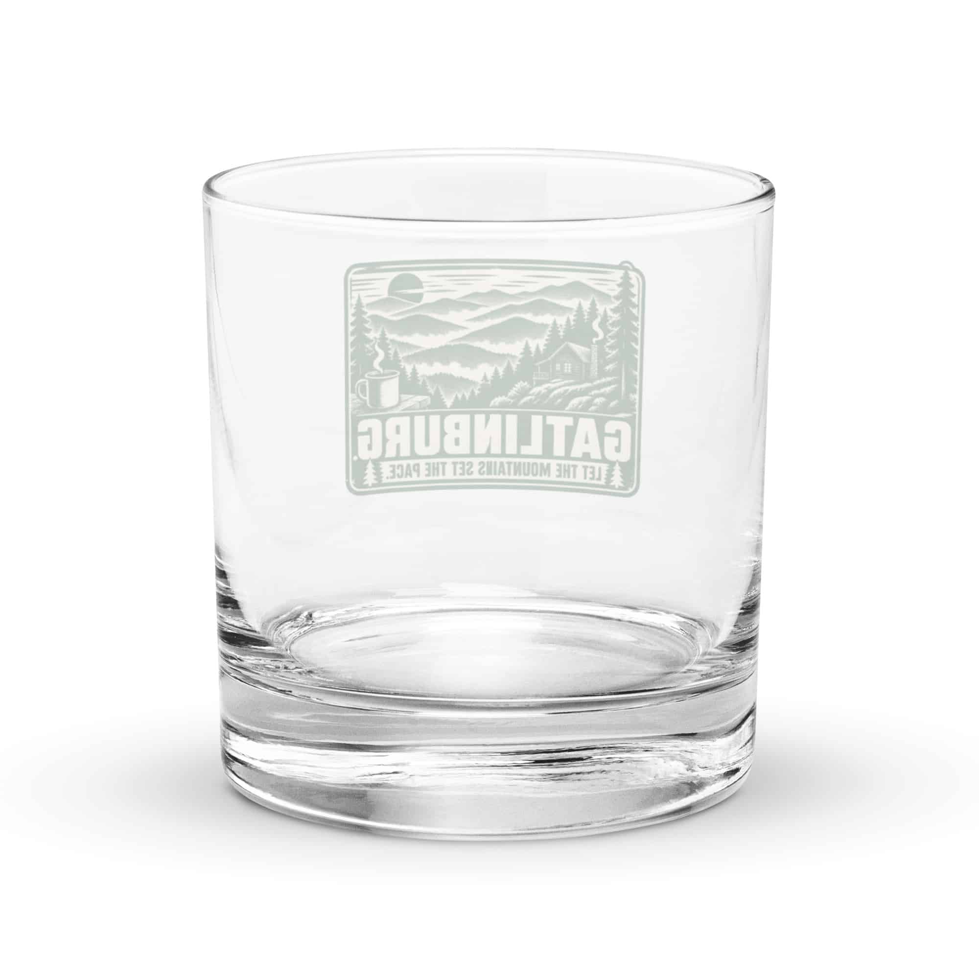Gatlinburg and the Smokies Rocks Glass: Gatlinburg. Let the Mountains Set the Pace, Forest Ink Stamp