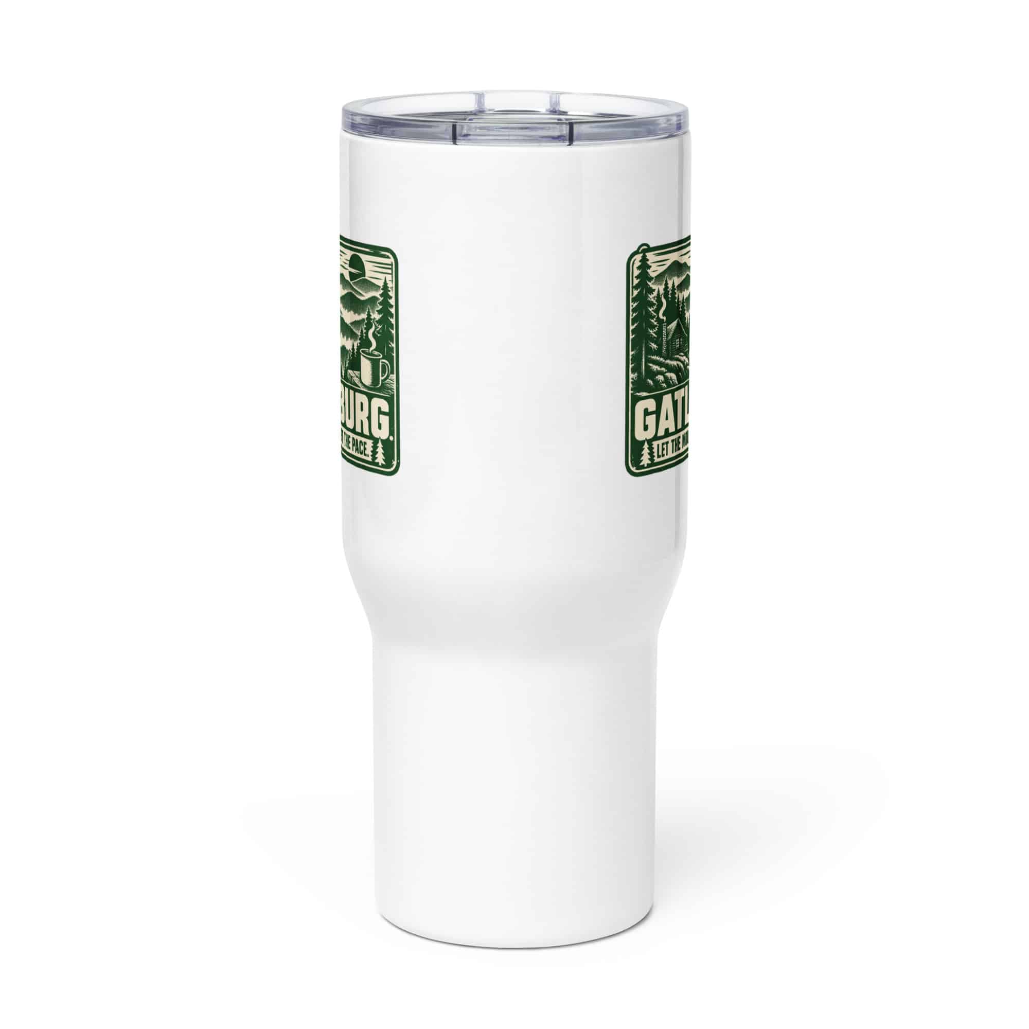 Gatlinburg and the Smokies Travel Mug: Gatlinburg. Let the Mountains Set the Pace, Forest Ink Stamp