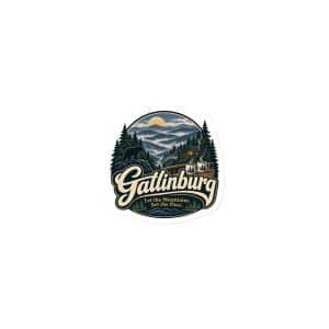 Gatlinburg and the Smokies Die-Cut Magnet: Gatlinburg. Let the Mountains Set the Pace, Woodland Scenic Lettering - 3″×3″ - Main
