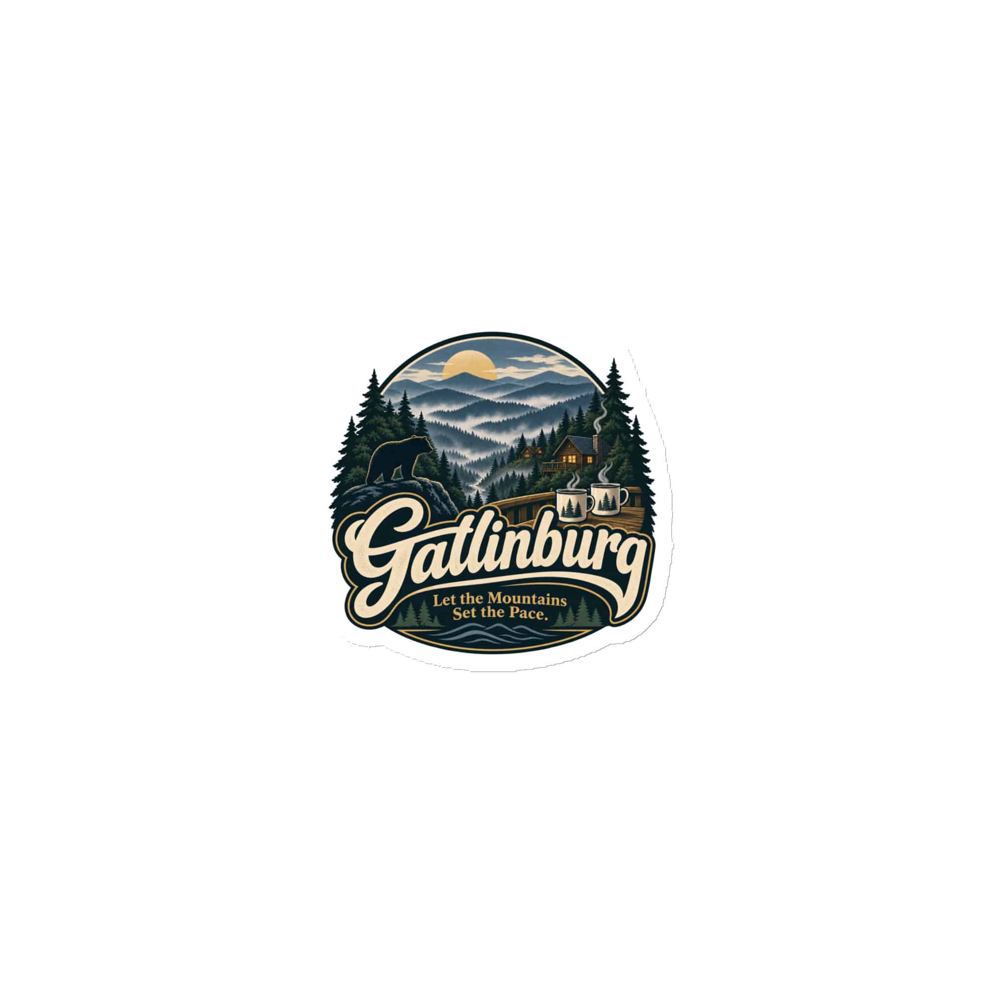 Gatlinburg and the Smokies Die-Cut Magnet: Gatlinburg. Let the Mountains Set the Pace, Woodland Scenic Lettering