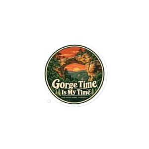 Red River Gorge Vinyl Sticker: Gorge Time Is My Time, Vintage Round Badge