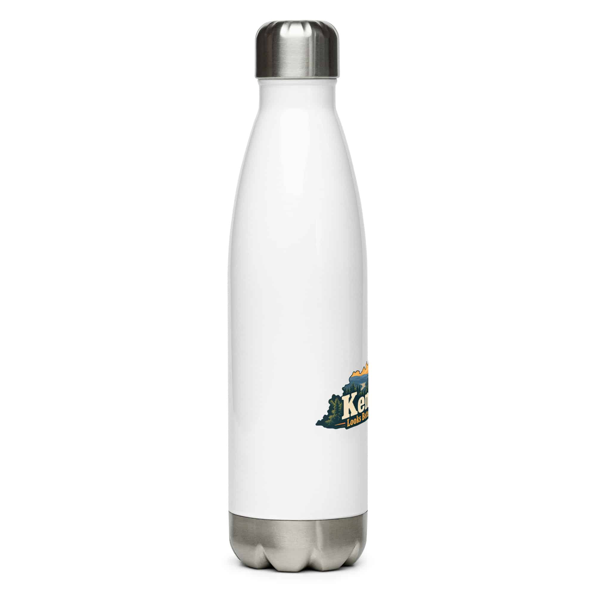 Kentucky Stainless Steel Water Bottle: Sandstone arch and forest, Colorful Kentucky Silhouette
