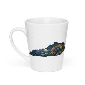 Kentucky Latte Mug: Sandstone arch and forest, Illustrated Kentucky Silhouette - 12 oz - Main