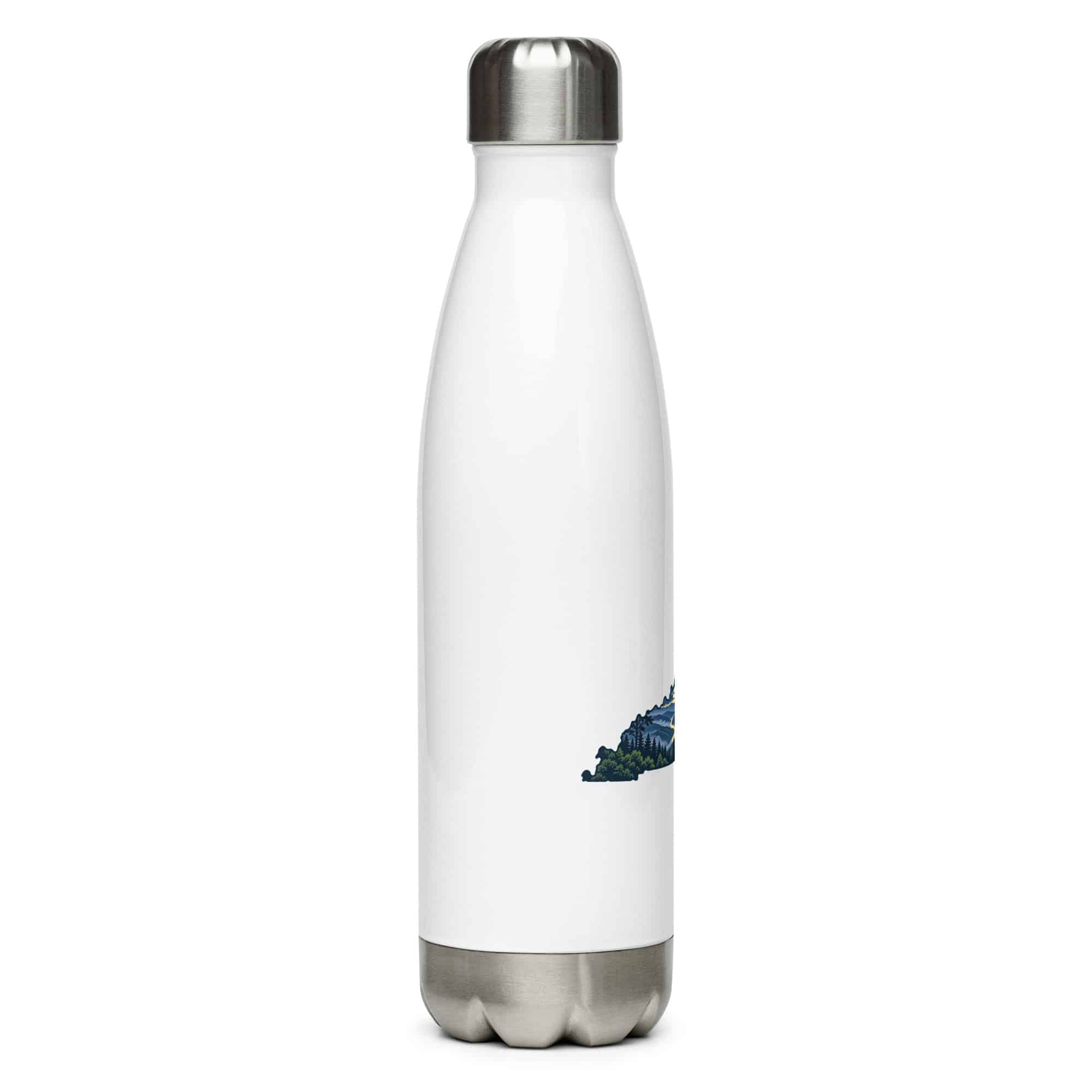 Kentucky Stainless Steel Water Bottle: Sandstone arch and forest, Illustrated Kentucky Silhouette