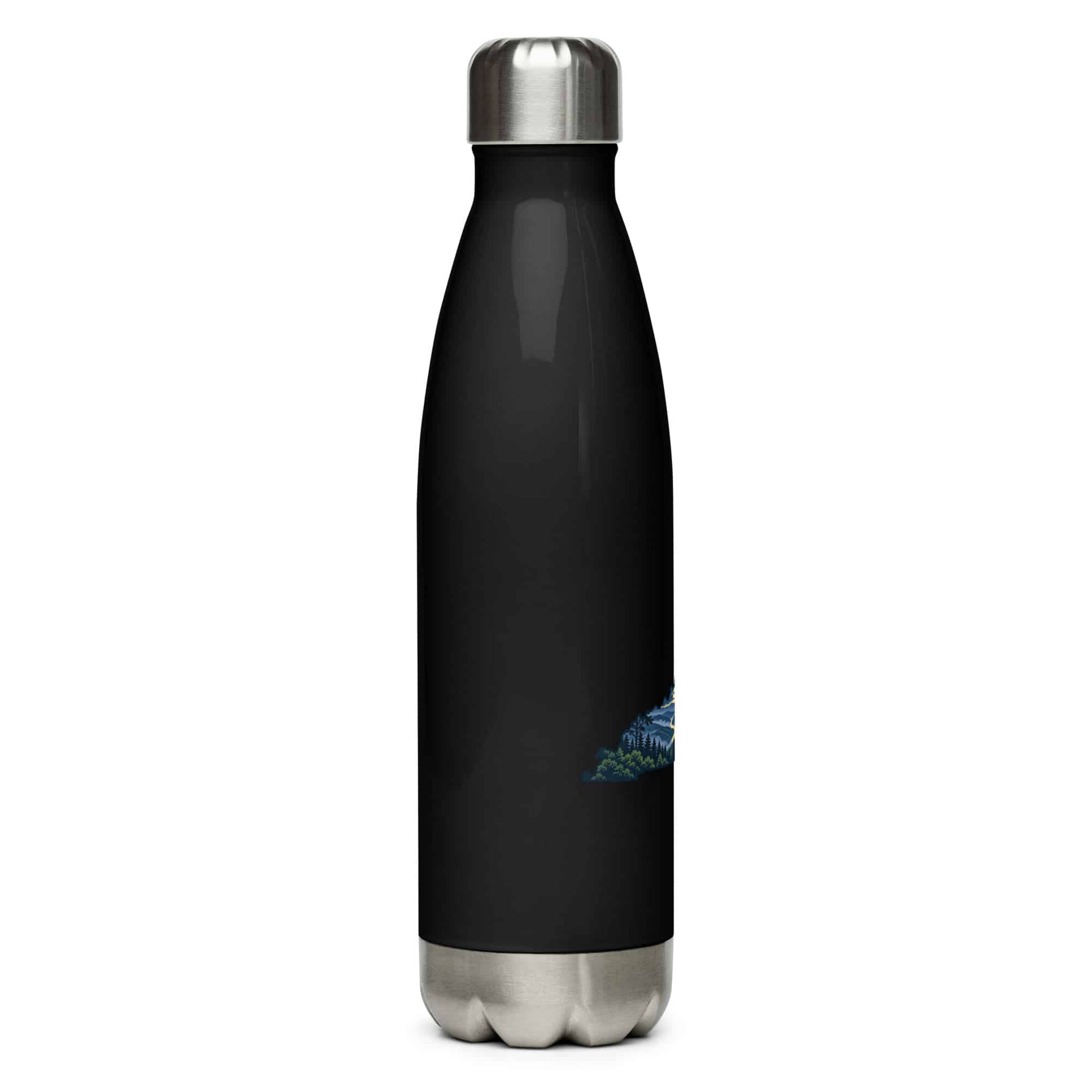 Kentucky Stainless Steel Water Bottle: Sandstone arch and forest, Illustrated Kentucky Silhouette