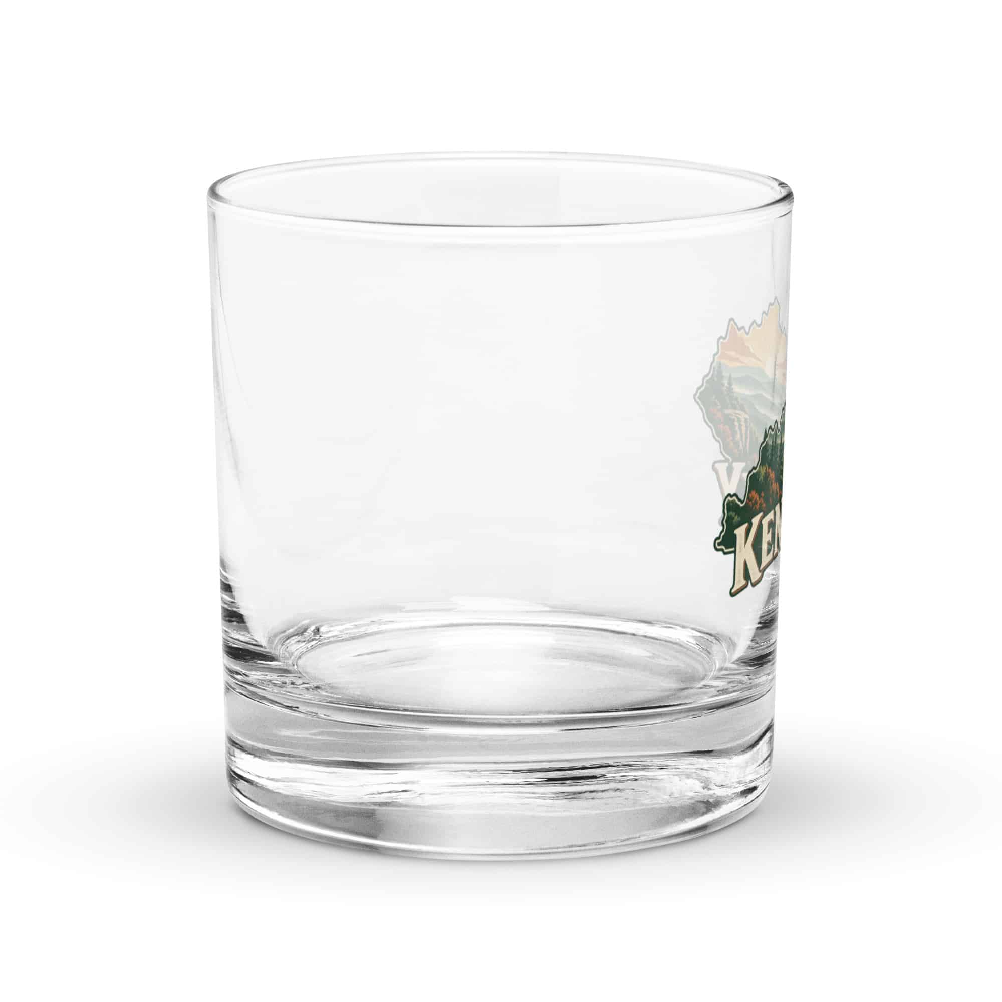Kentucky Rocks Glass: Layered Appalachian ridges at sunrise, Vintage Kentucky Silhouette