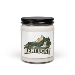 Kentucky Soy Wax Candle: Creek and waterfall, Vintage Kentucky Silhouette - 9oz - Main