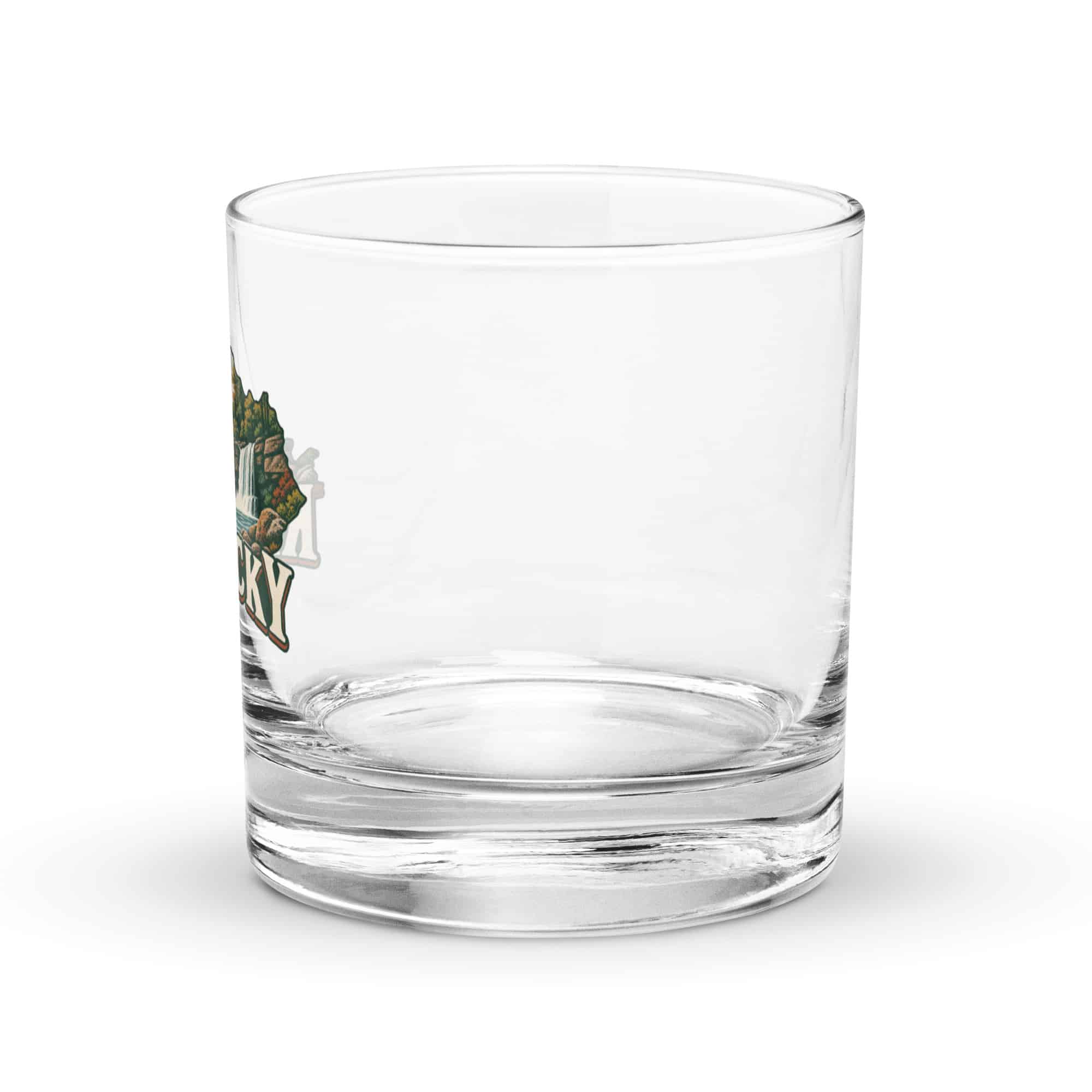 Kentucky Rocks Glass: Creek and waterfall, Vintage Kentucky Silhouette
