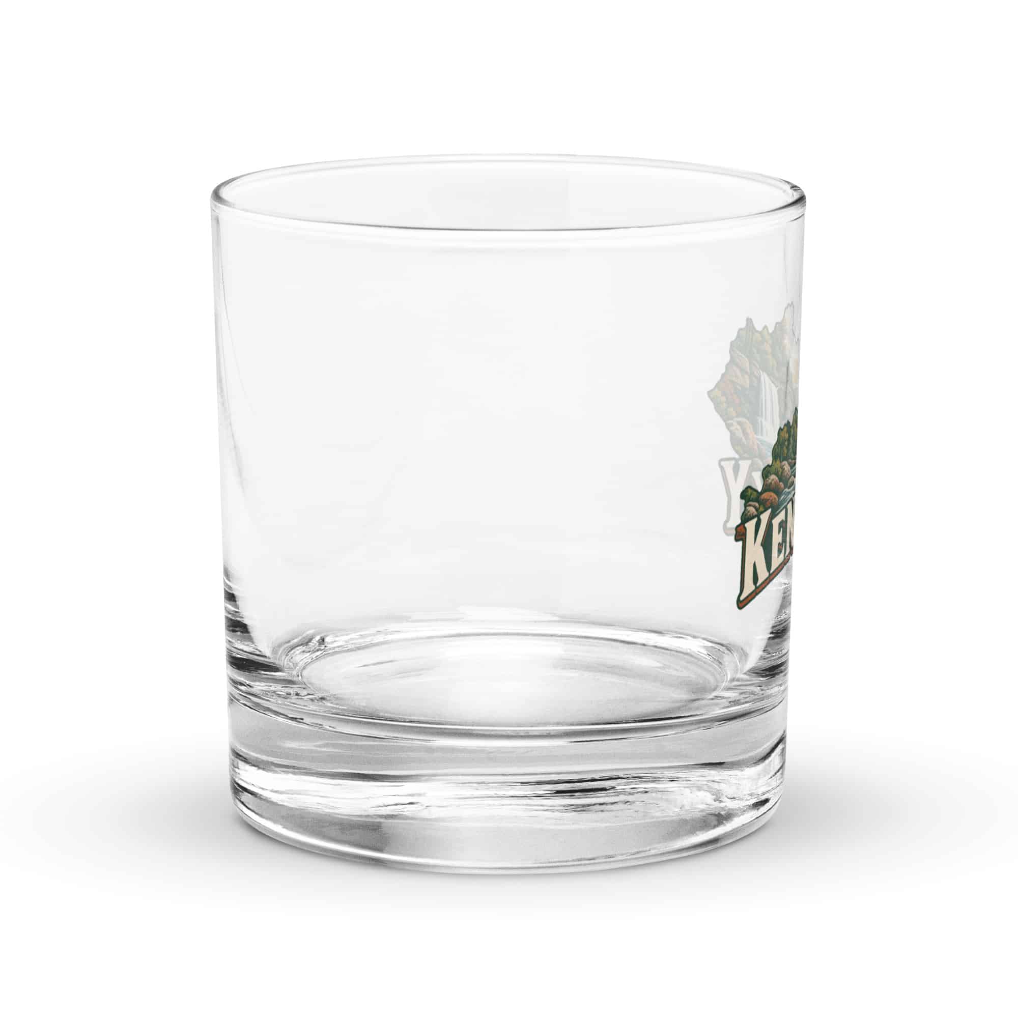 Kentucky Rocks Glass: Creek and waterfall, Vintage Kentucky Silhouette