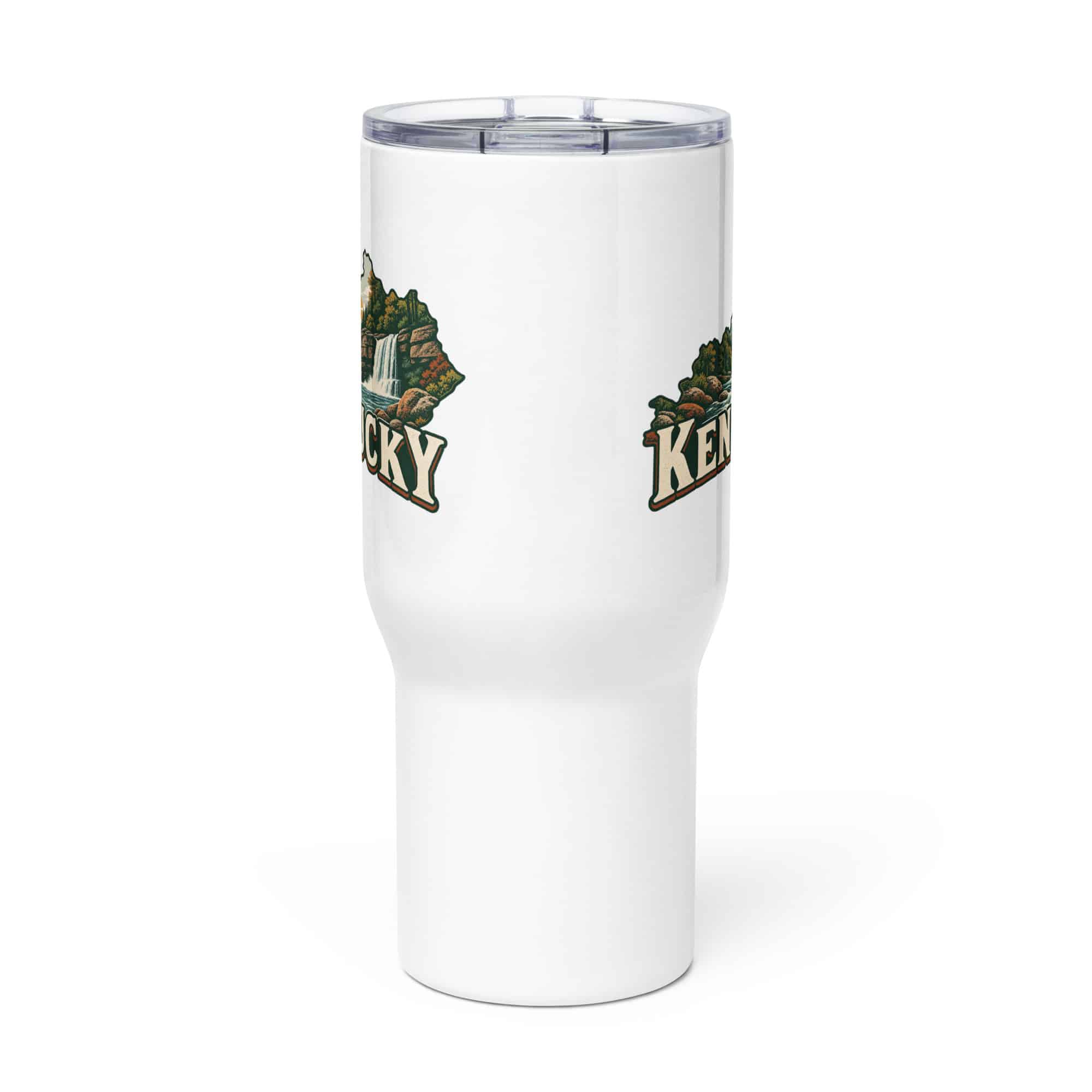 Kentucky Travel Mug: Creek and waterfall, Vintage Kentucky Silhouette