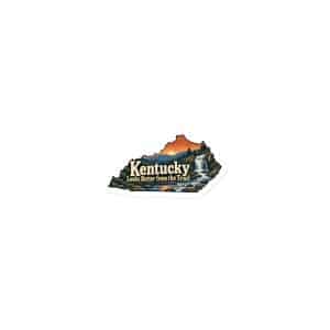 Kentucky Die-Cut Magnet: Creek and waterfall, Colorful Kentucky Silhouette - 3″×3″ - Main
