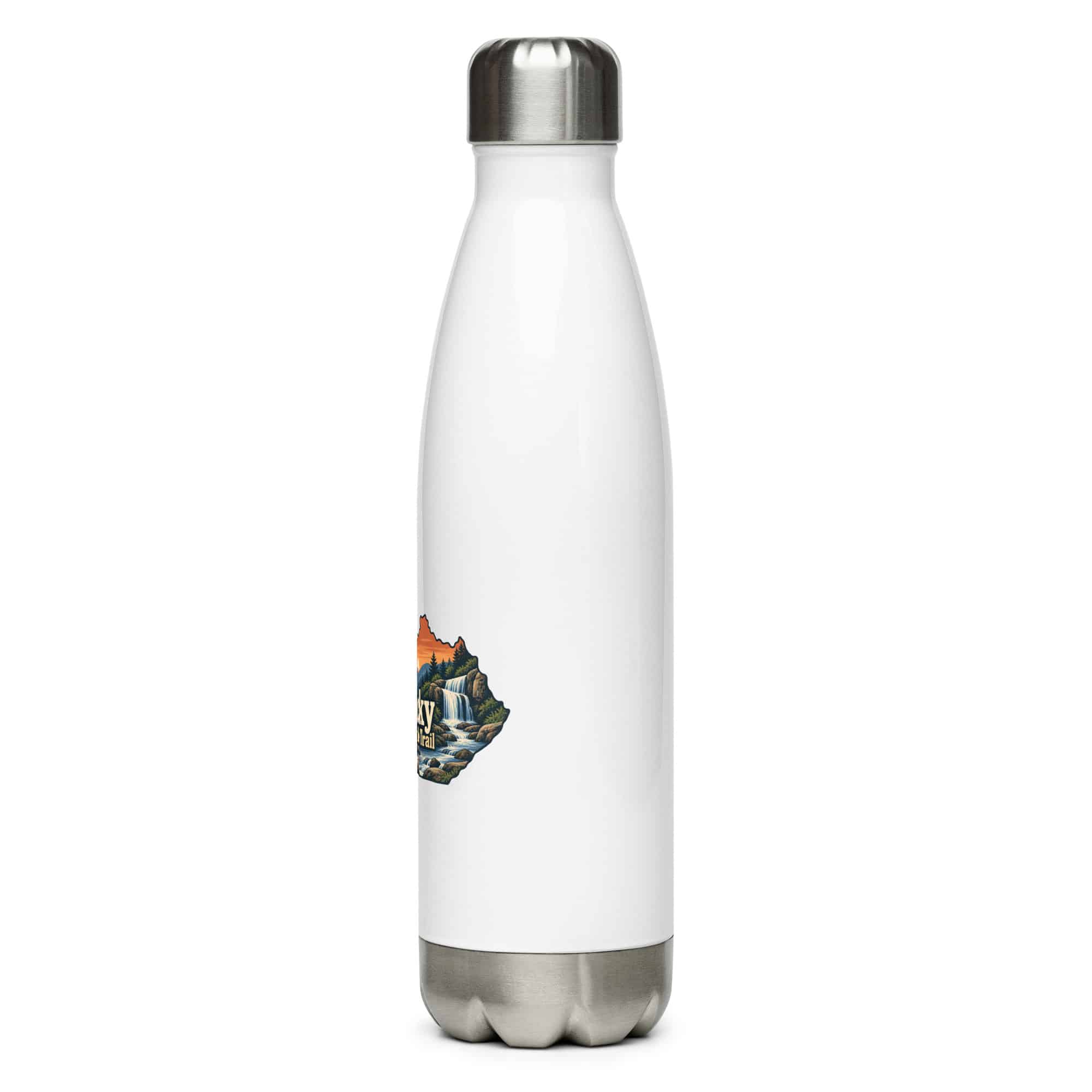 Kentucky Stainless Steel Water Bottle: Creek and waterfall, Colorful Kentucky Silhouette
