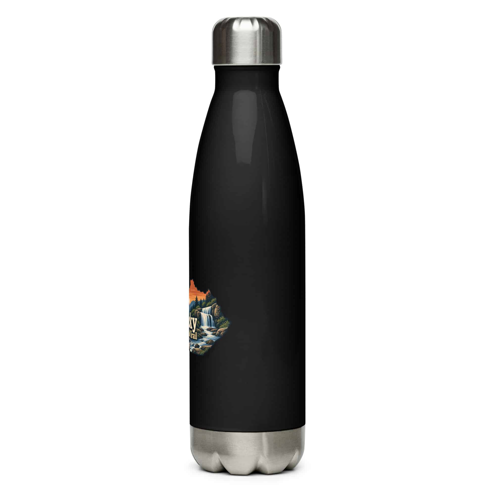 Kentucky Stainless Steel Water Bottle: Creek and waterfall, Colorful Kentucky Silhouette