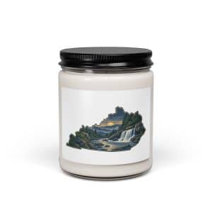 Kentucky Soy Wax Candle: Creek and waterfall, Illustrated Kentucky Silhouette - 9oz - Main