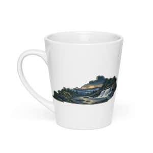 Kentucky Latte Mug: Creek and waterfall, Illustrated Kentucky Silhouette - 12 oz - Main