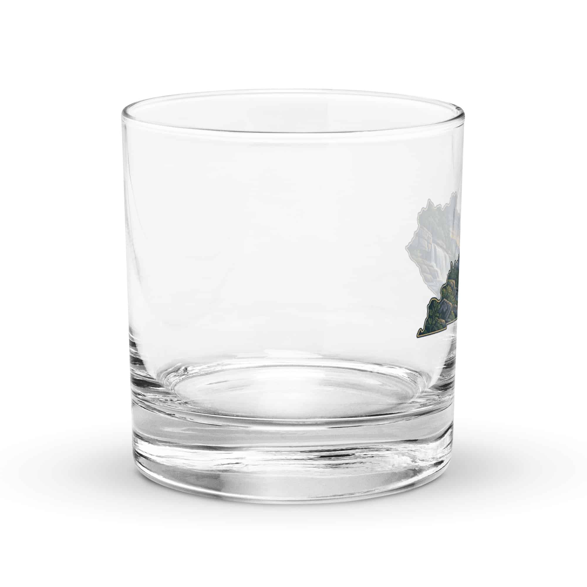 Kentucky Rocks Glass: Creek and waterfall, Illustrated Kentucky Silhouette