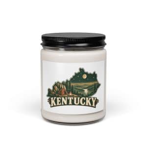 Kentucky Soy Wax Candle: Campsite beneath a starry sky, Vintage Kentucky Silhouette - 9oz - Main