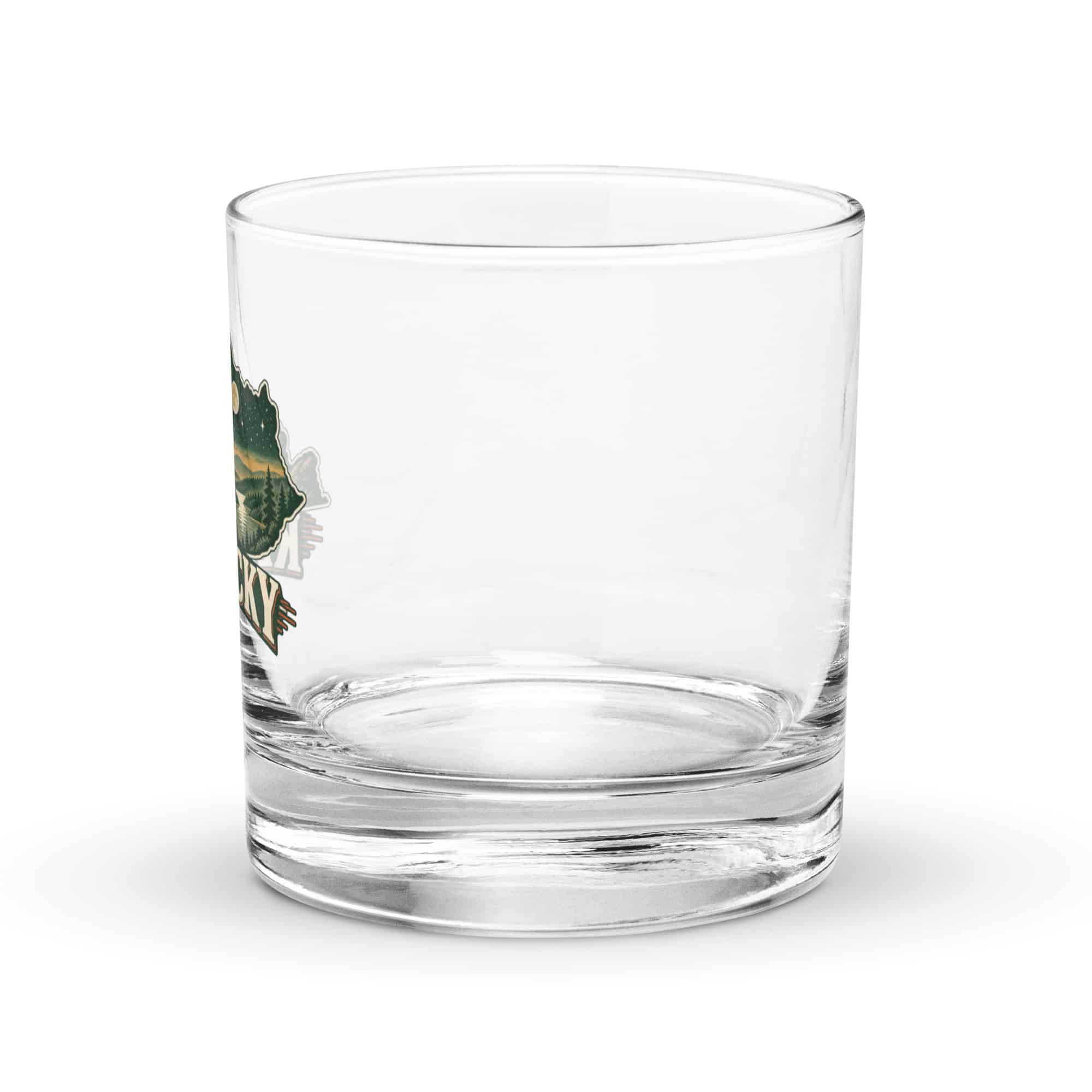 Kentucky Rocks Glass: Campsite beneath a starry sky, Vintage Kentucky Silhouette