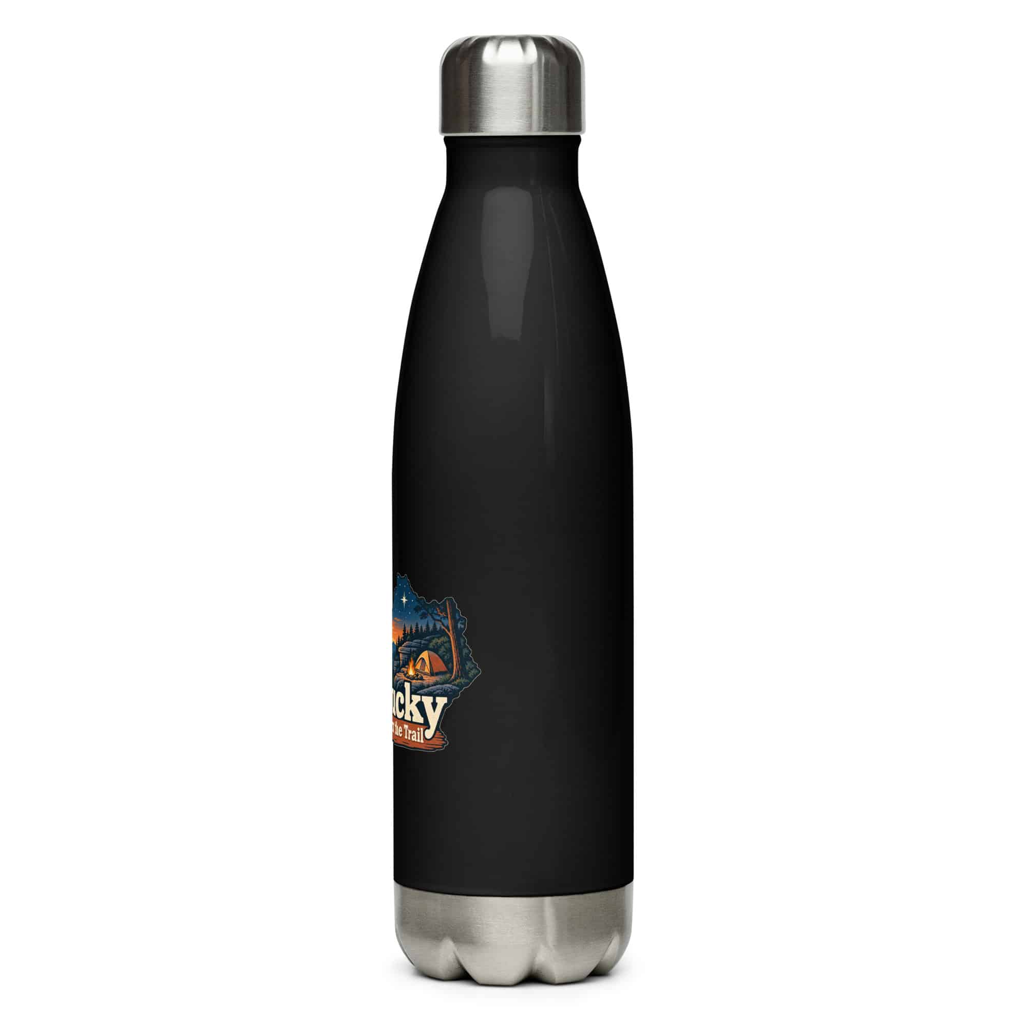 Kentucky Stainless Steel Water Bottle: Campsite beneath a starry sky, Colorful Kentucky Silhouette