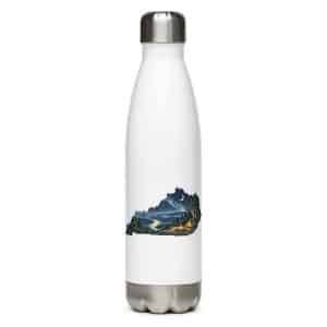 Kentucky Stainless Steel Water Bottle: Campsite beneath a starry sky, Illustrated Kentucky Silhouette - 17 oz - Main