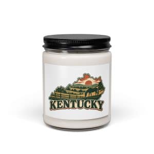 Kentucky Soy Wax Candle: Rolling pasture and horse silhouette, Vintage Kentucky Silhouette - 9oz - Main