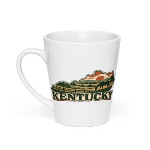 Kentucky Latte Mug: Rolling pasture and horse silhouette, Vintage Kentucky Silhouette - 12 oz - Main