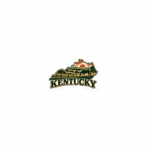 Kentucky Die-Cut Magnet: Rolling pasture and horse silhouette, Vintage Kentucky Silhouette - 3″×3″ - Main