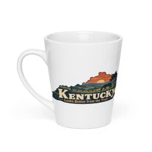 Kentucky Latte Mug: Rolling pasture and horse silhouette, Colorful Kentucky Silhouette - 12 oz - Main