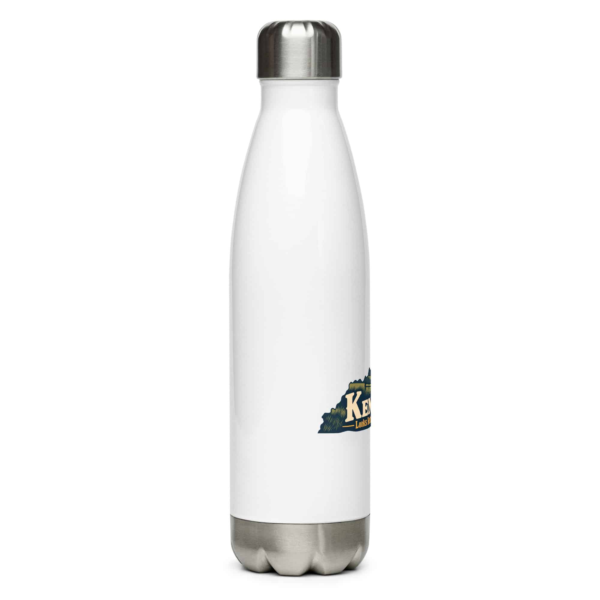 Kentucky Stainless Steel Water Bottle: Rolling pasture and horse silhouette, Colorful Kentucky Silhouette