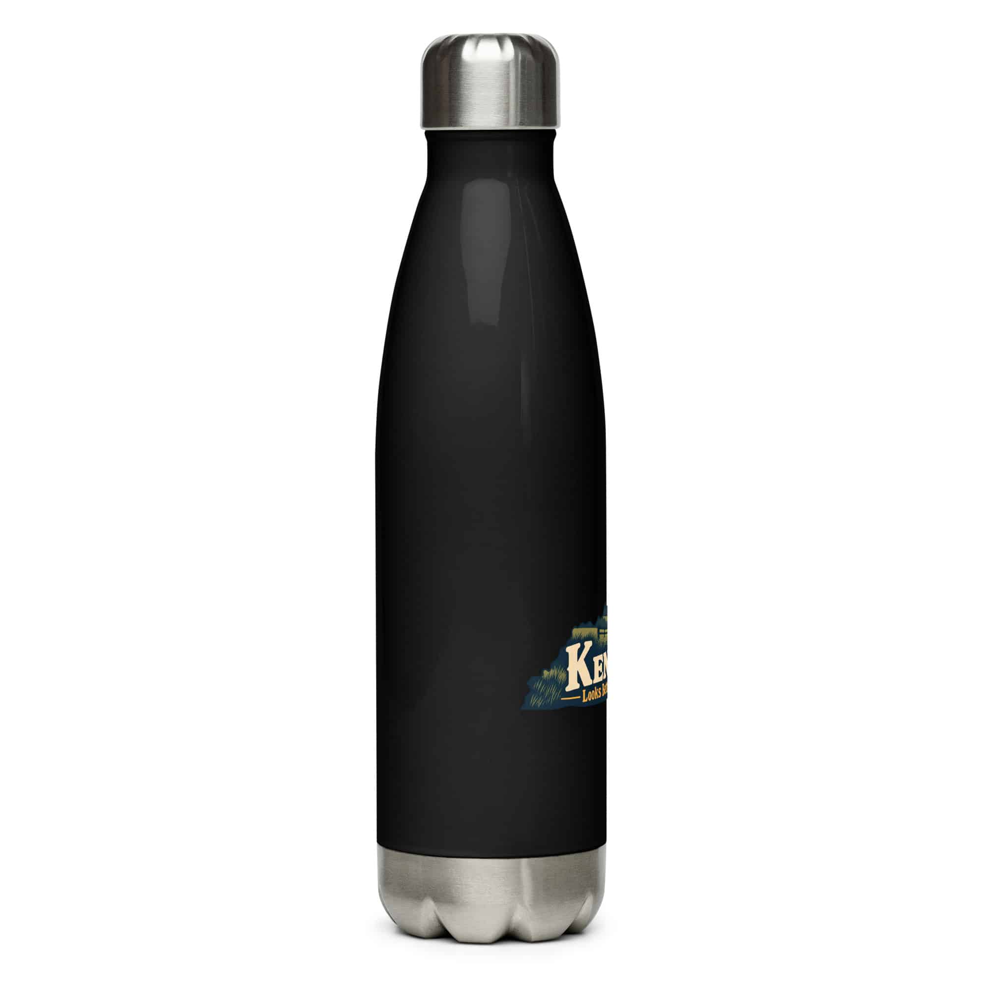 Kentucky Stainless Steel Water Bottle: Rolling pasture and horse silhouette, Colorful Kentucky Silhouette