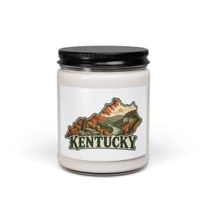 Kentucky Soy Wax Candle: Autumn woodland, Vintage Kentucky Silhouette - 9oz - Main