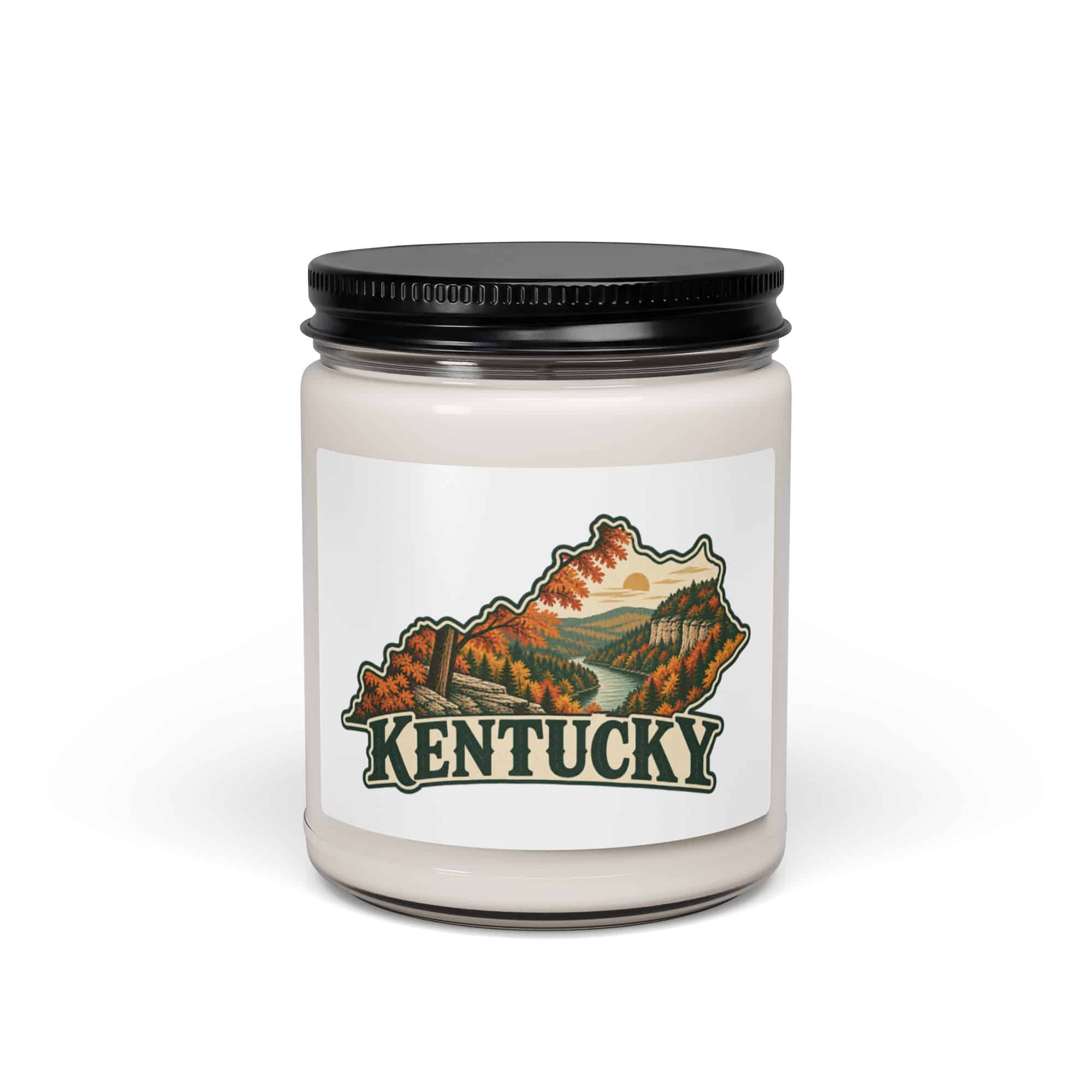 Kentucky Soy Wax Candle: Autumn woodland, Vintage Kentucky Silhouette