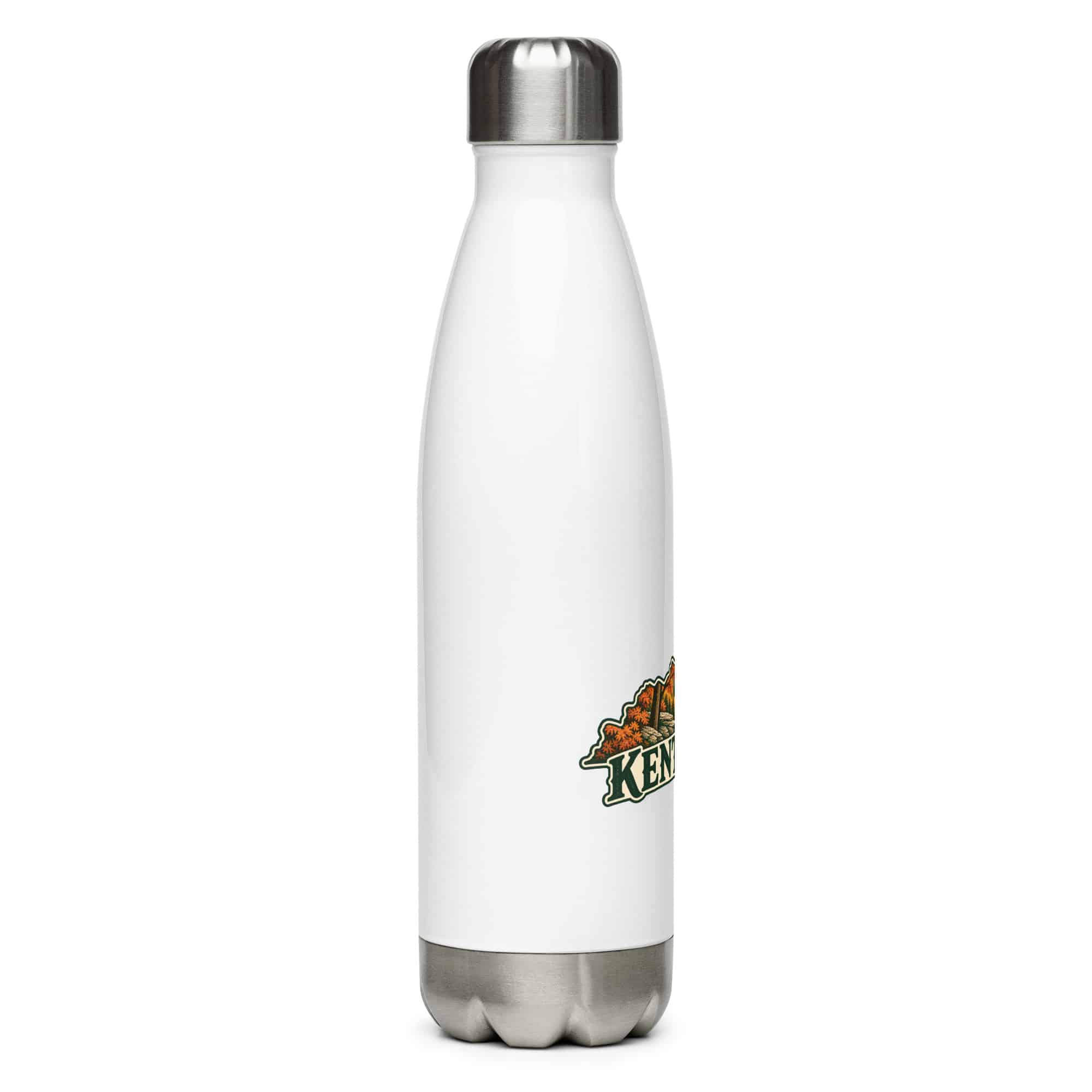 Kentucky Stainless Steel Water Bottle: Autumn woodland, Vintage Kentucky Silhouette