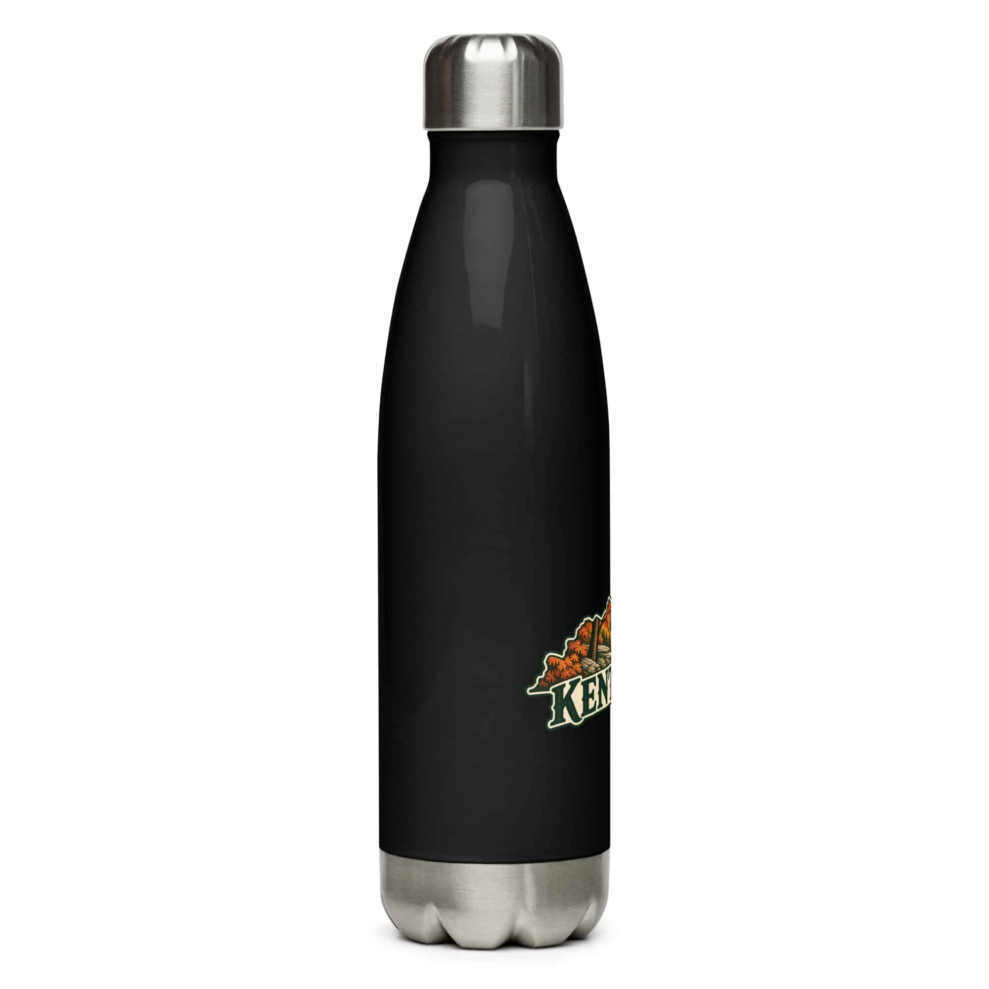 Kentucky Stainless Steel Water Bottle: Autumn woodland, Vintage Kentucky Silhouette