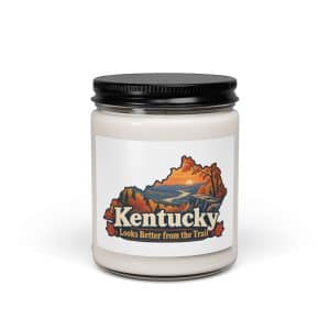 Kentucky Soy Wax Candle: Autumn woodland, Colorful Kentucky Silhouette - 9oz - Main