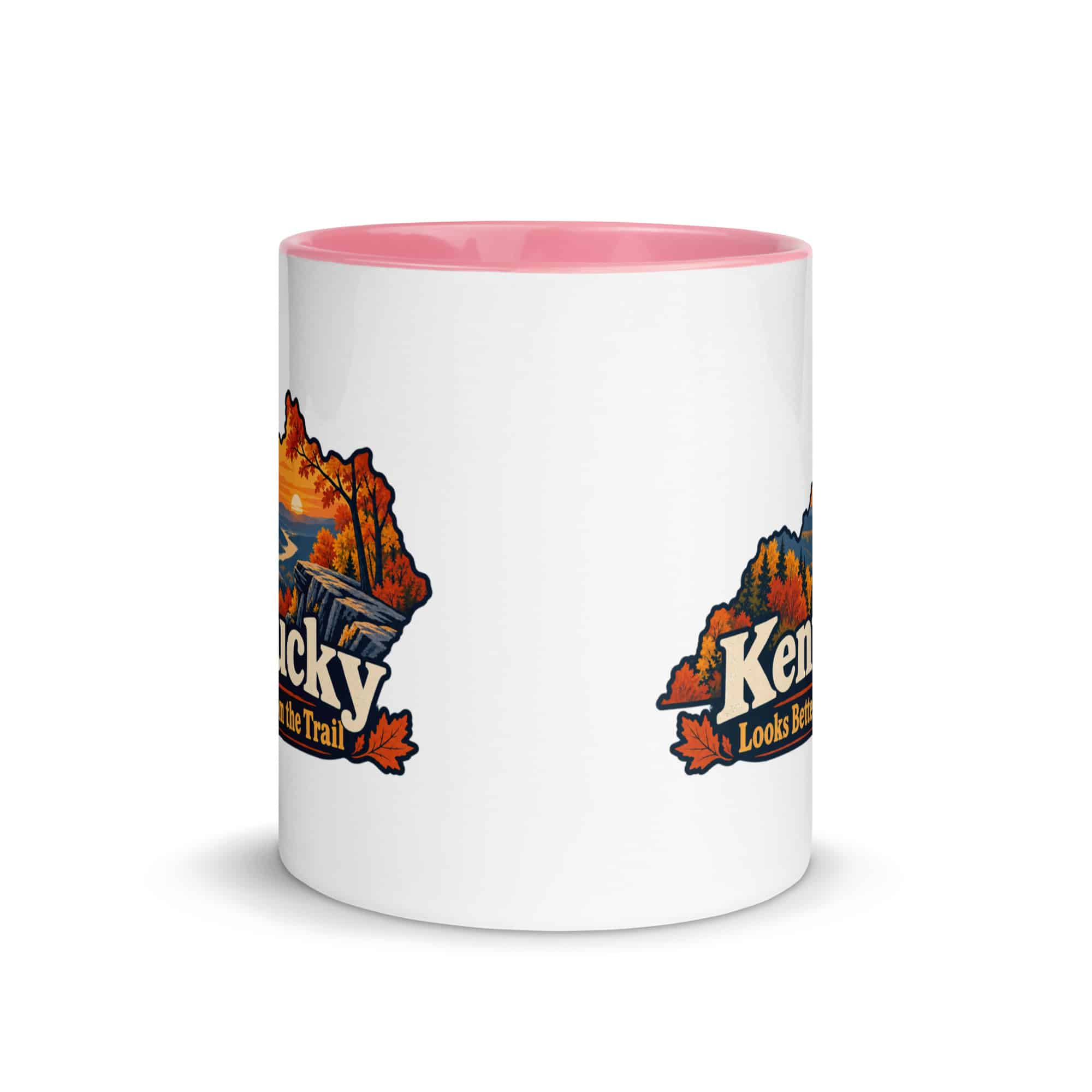 Kentucky Color Inside Coffee Mug: Autumn woodland, Colorful Kentucky Silhouette