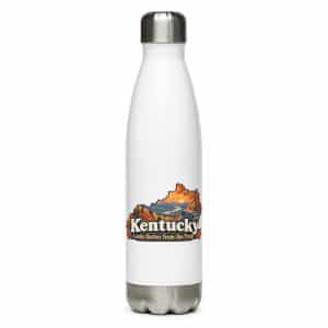 Kentucky Stainless Steel Water Bottle: Autumn woodland, Colorful Kentucky Silhouette - 17 oz - Main