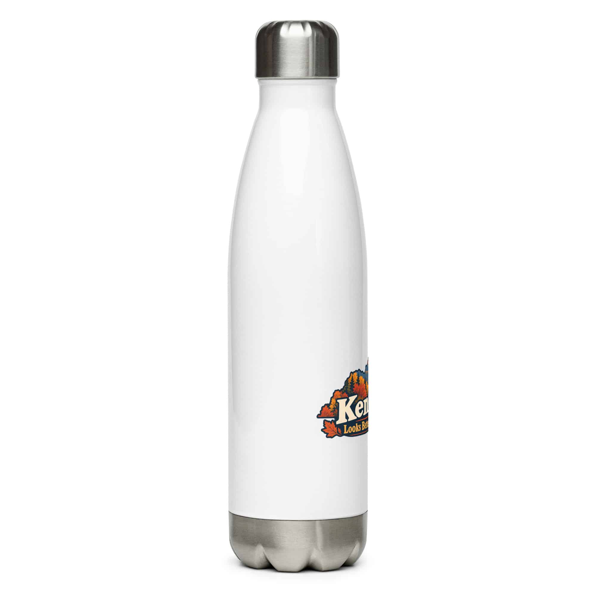 Kentucky Stainless Steel Water Bottle: Autumn woodland, Colorful Kentucky Silhouette
