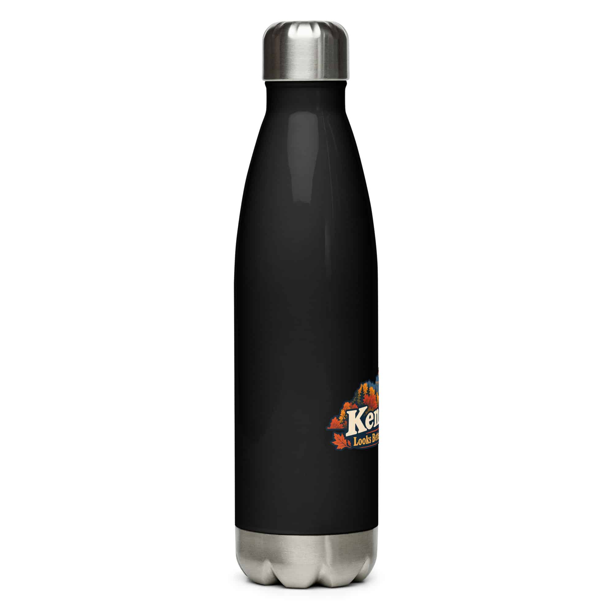 Kentucky Stainless Steel Water Bottle: Autumn woodland, Colorful Kentucky Silhouette
